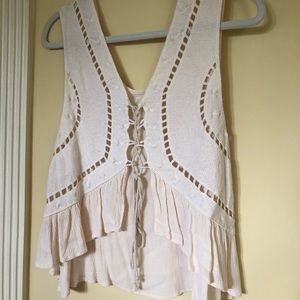 Surf Gypsy Flowy Crochet Back Tank